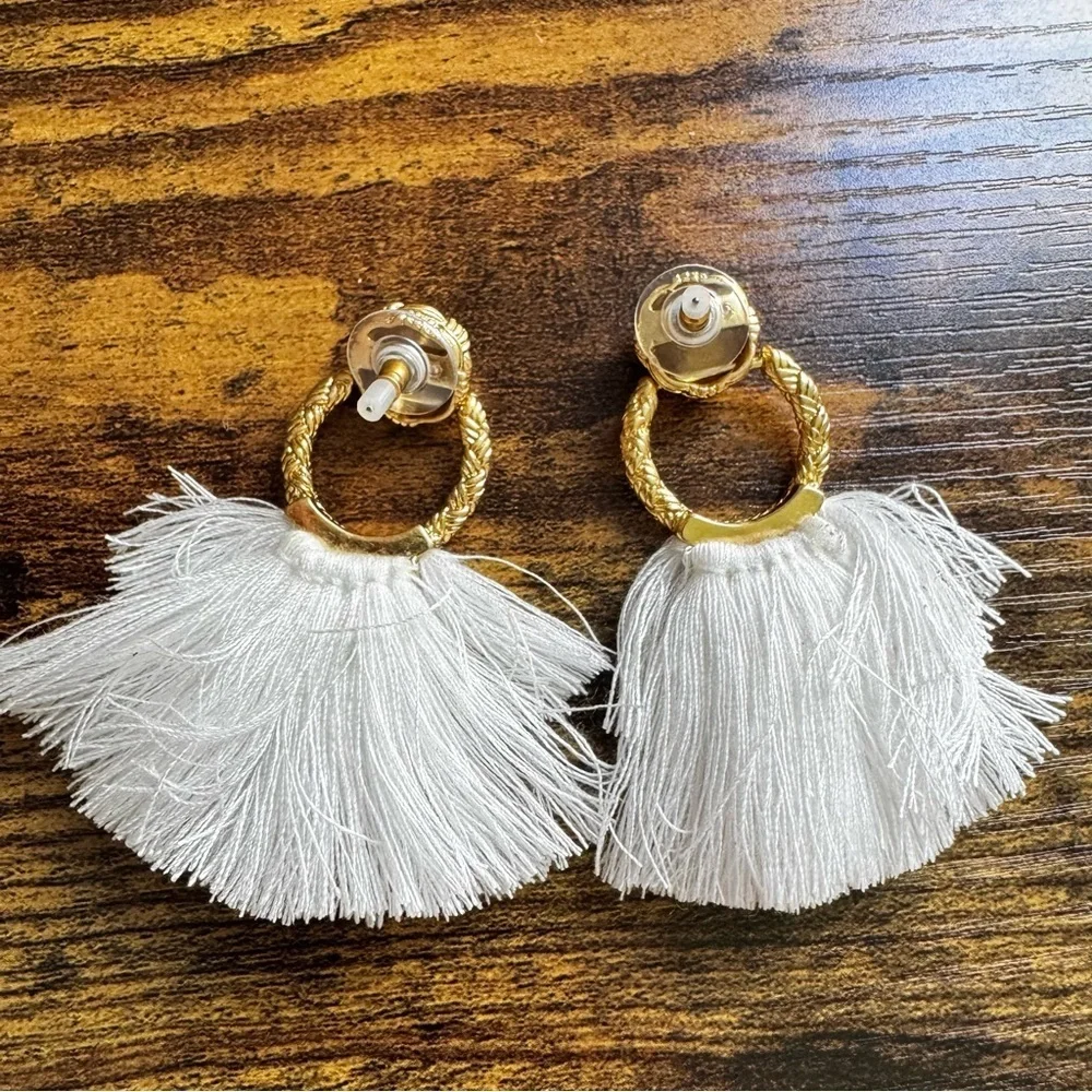 For Love & Lemons‎ Loop Fringe Earrings Post Back